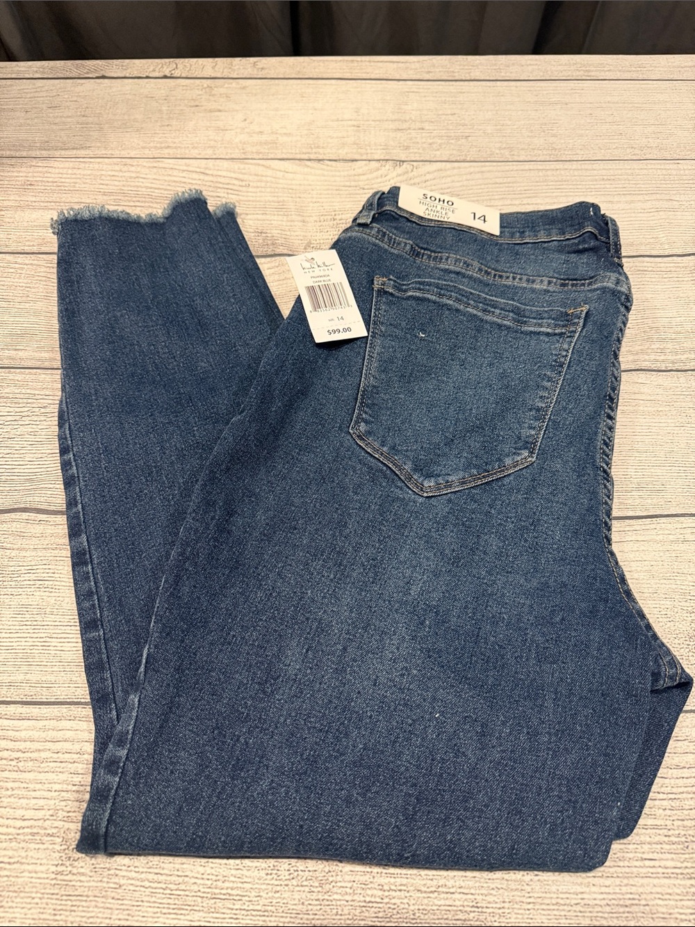Women’s Nicole Miller SoHo High Rise Ankle Skinny Jeans Size 14 dark blue NWT